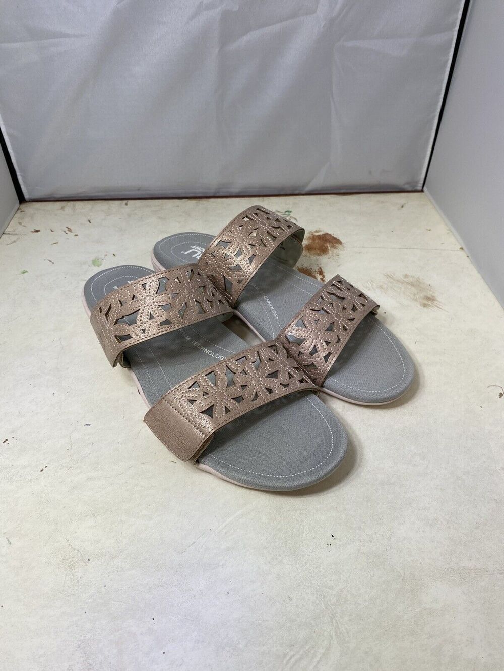 JBU Sport Sandals Women 10 M Pink Vegan Floral Cut Out Memory Foam Jambu Shoes